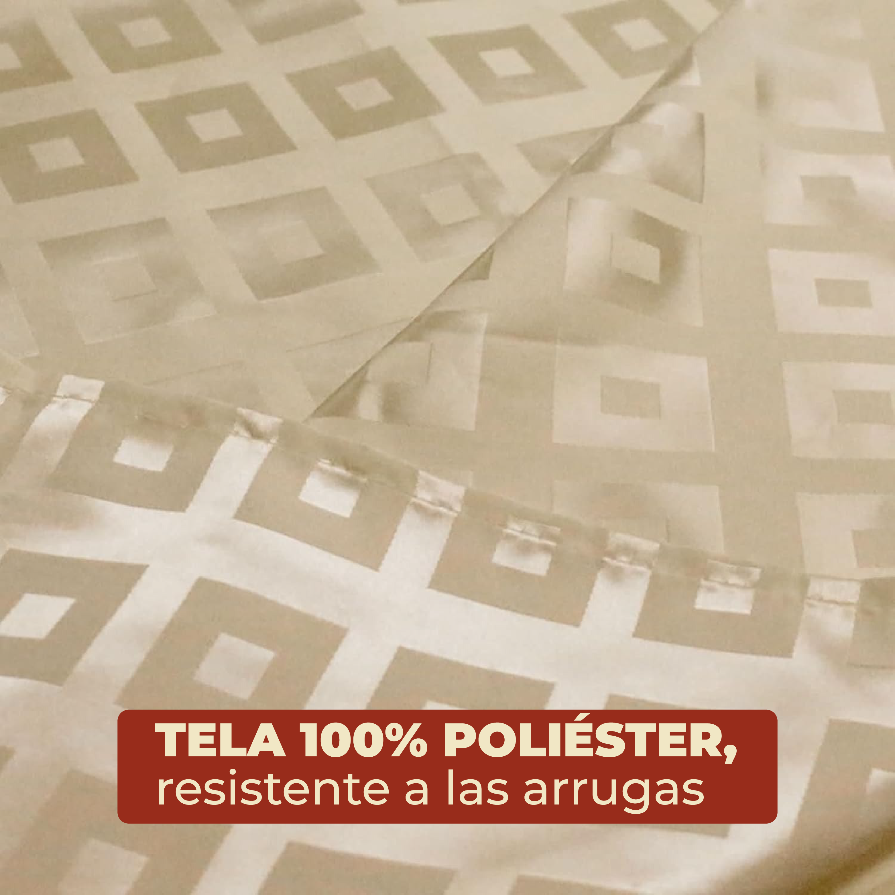 Foto 6 | Cortina De Baño De Tela Impermeable Con Diseño De Cuadros 200 X 200 Cm Color Beige
