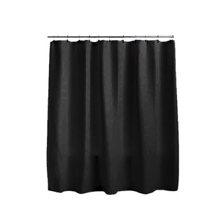 Foto 1 | Cortina De Baño Con Tejido De Gofre 180 X 180 Cm Color Negro + Ganchos Acero Inoxidable