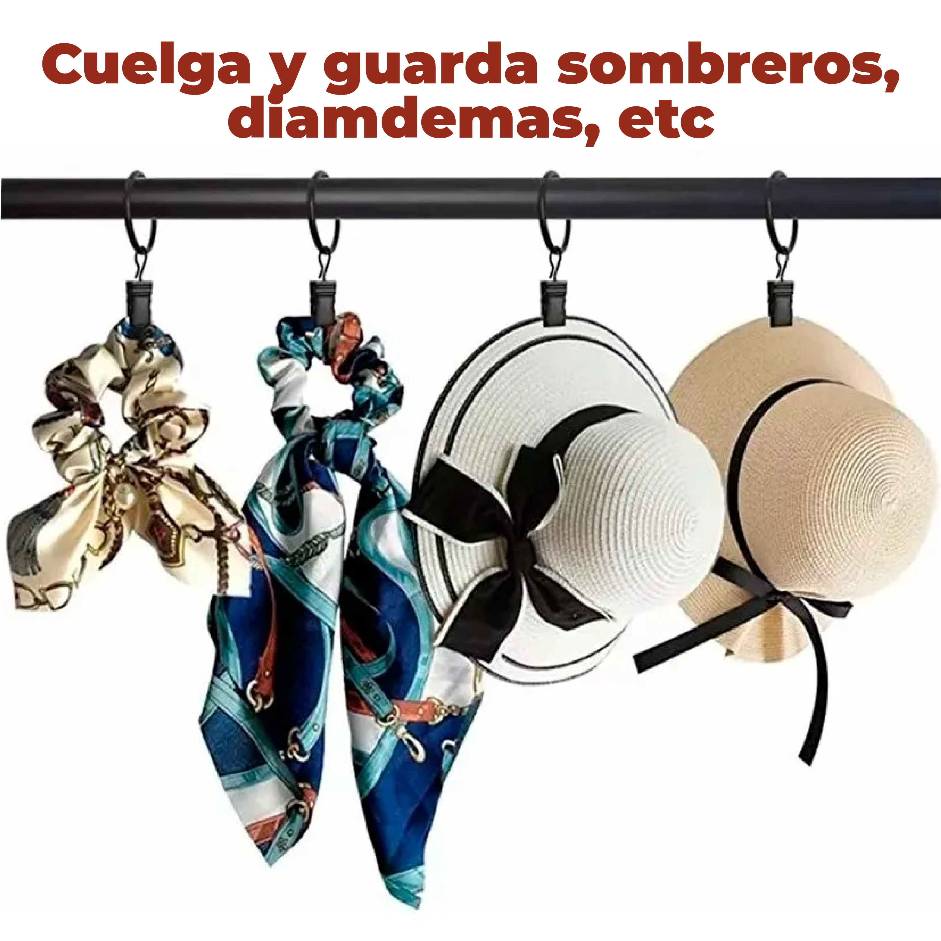 Foto 6 pulgar | Set De 12 Anillos Metálicos Para Tubo de Cortina Con Clip Negros