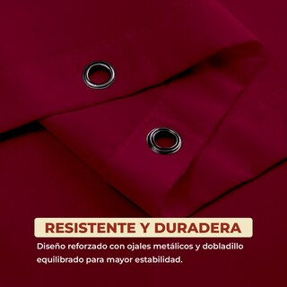 Foto 3 | Cortina de Baño de Poliéster 180 x 180 cm Vino + Ganchos Acero Inoxidable