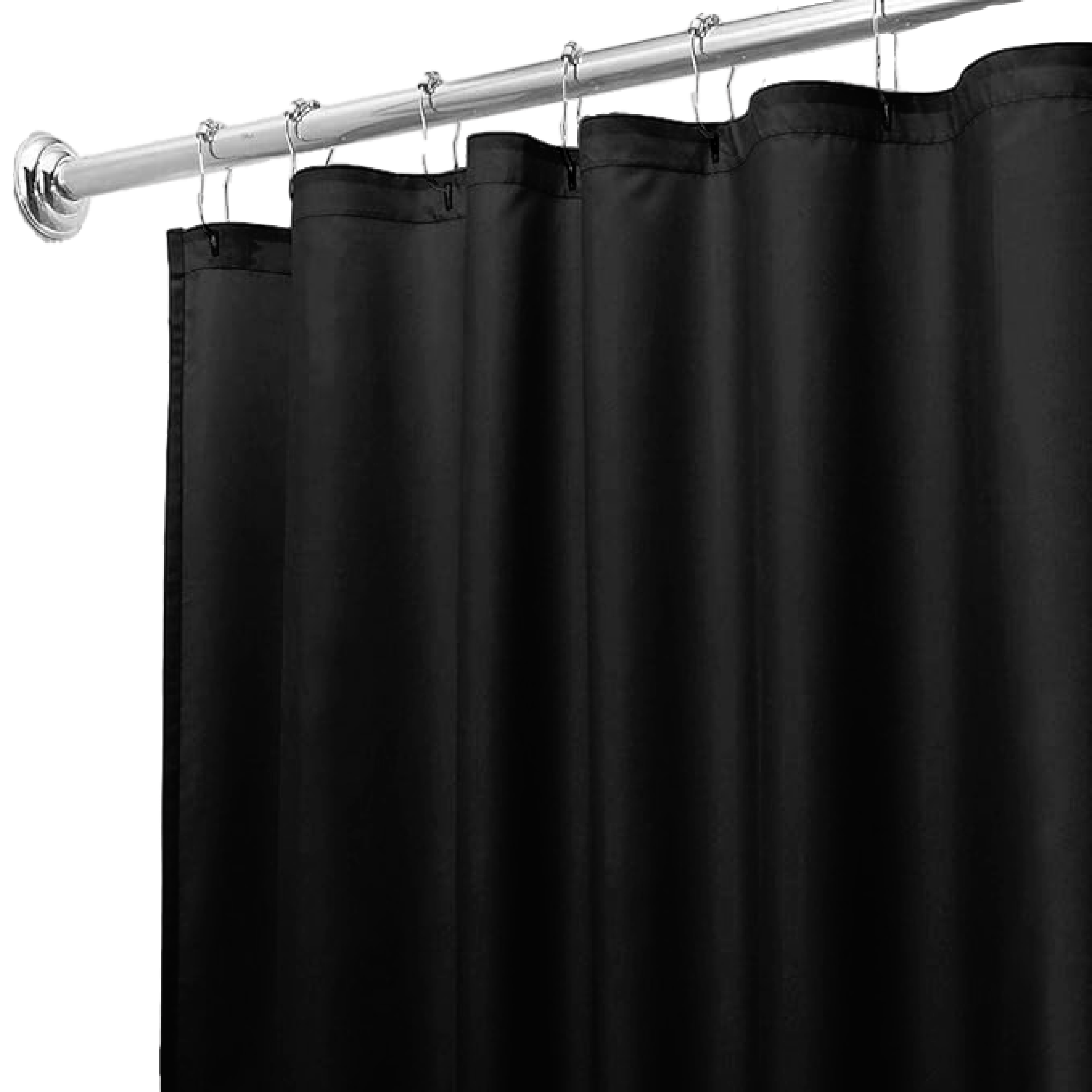 Foto 3 pulgar | Cortina de Baño de Poliéster 214 x 183 cm Negro + Ganchos Acero Inoxidable