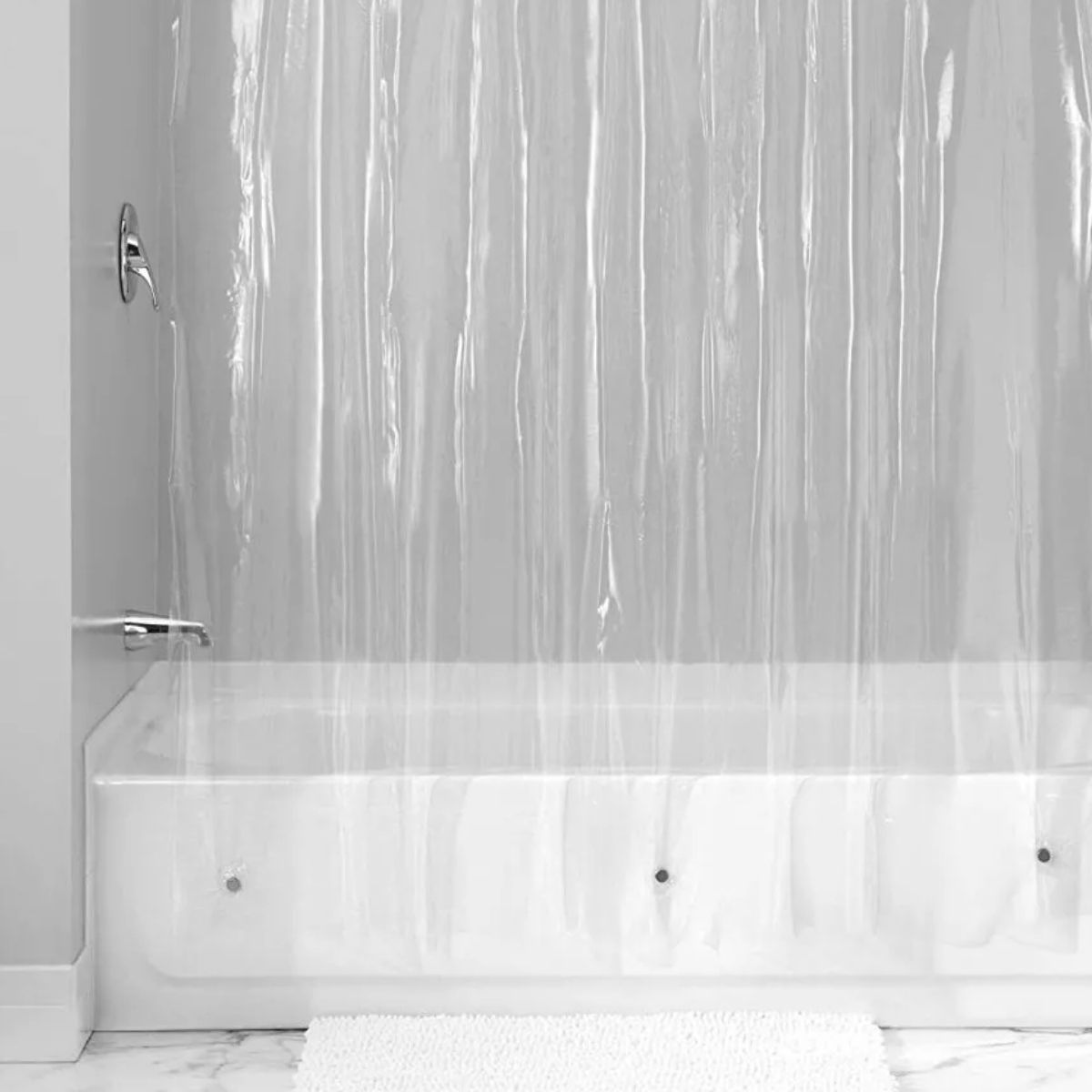 Foto 4 pulgar | Cortina de Baño de Vinil Impermeable 137 x 198 cm Transparente