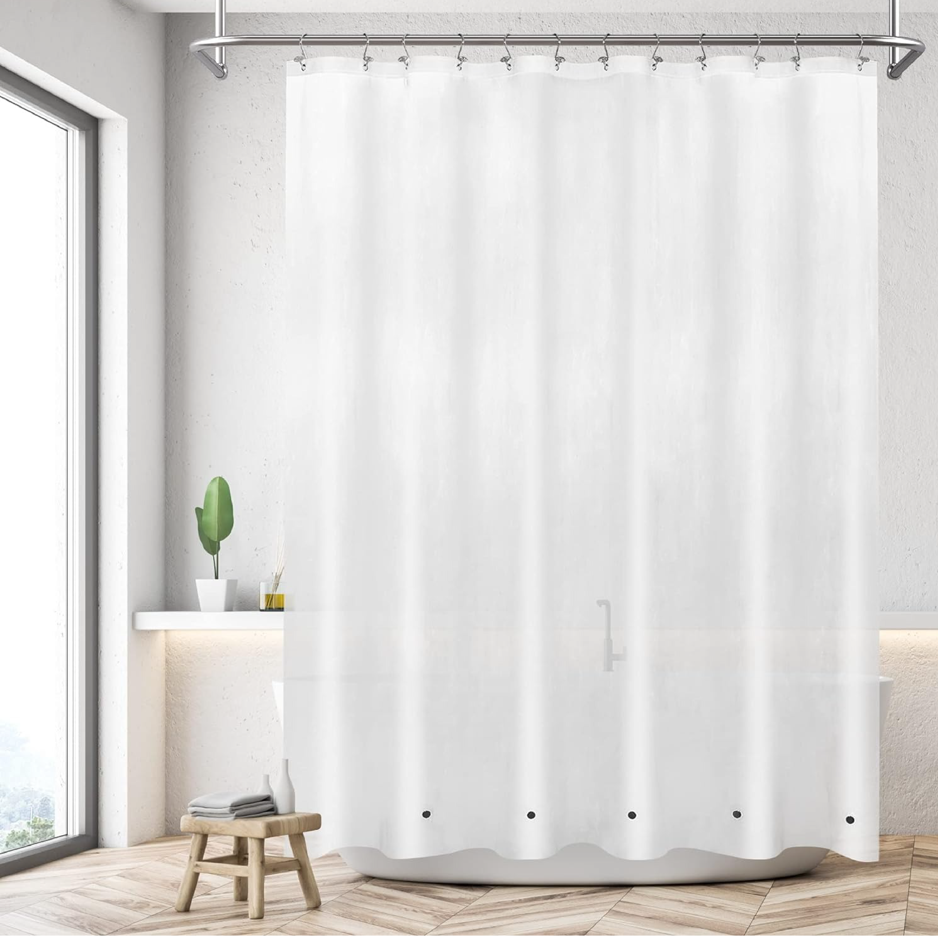 Foto 9 pulgar | Cortina De Baño De Vinil Impermeable 137 X 198 Cm Transparente