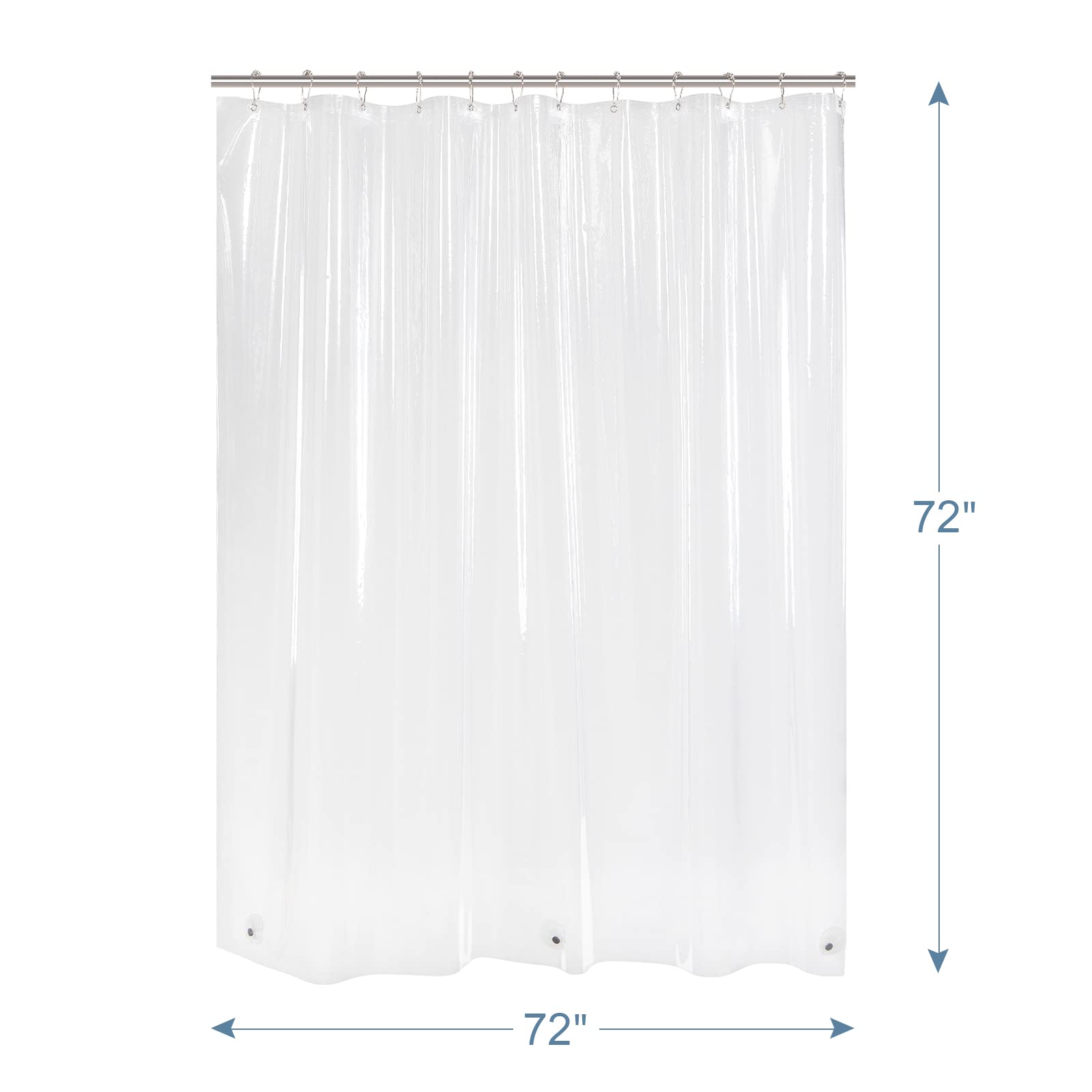 Foto 7 pulgar | Forro De Cortina De Ducha Amazerbath 180 X 180 Cm, Peva Transparente - Venta Internacional.