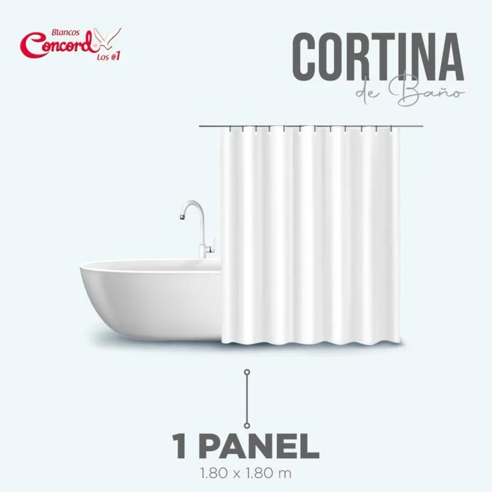 Foto 4 pulgar | Cortina De Baño Impermeable Estándar Blanco Concord