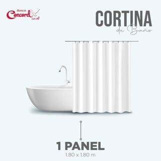 Foto 3 | Cortina De Baño Impermeable Estándar Blanco Concord
