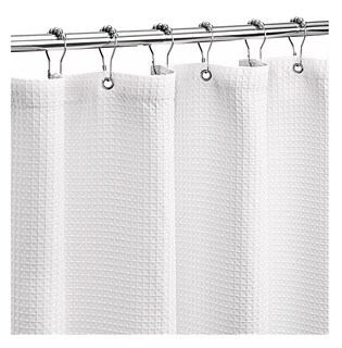 Foto 2 | Cortina De Baño De Tela 180 Cm X 180 Cm Impermeable Blanco