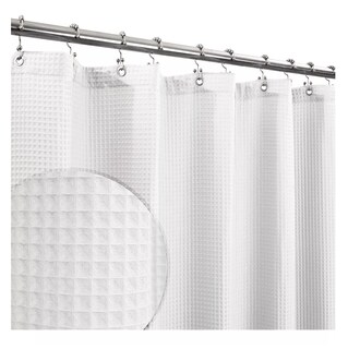 Foto 4 | Cortina De Baño De Tela 180 Cm X 180 Cm Impermeable Blanco