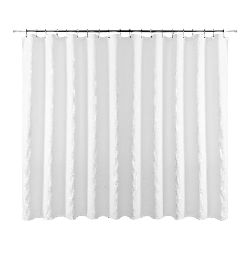 Foto 2 pulgar | Cortina De Baño De Tela 180 Cm X 180 Cm Impermeable Blanco