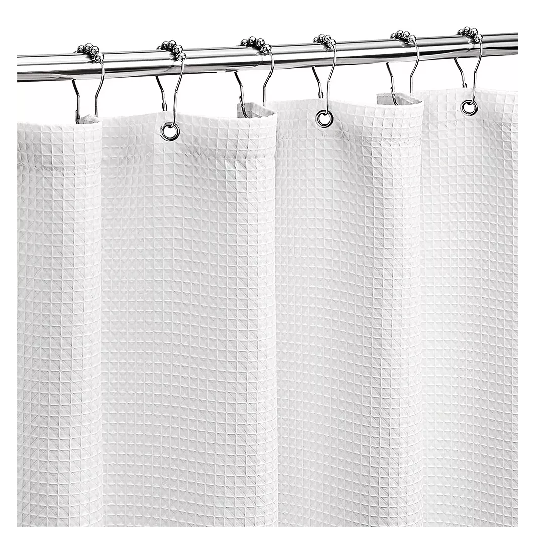 Foto 3 pulgar | Cortina De Baño De Tela 180 Cm X 180 Cm Impermeable Blanco
