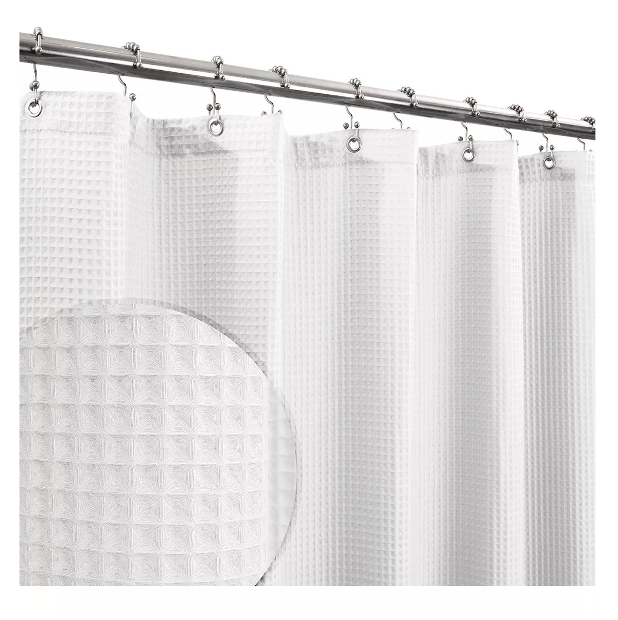 Foto 5 pulgar | Cortina De Baño De Tela 180 Cm X 180 Cm Impermeable Blanco