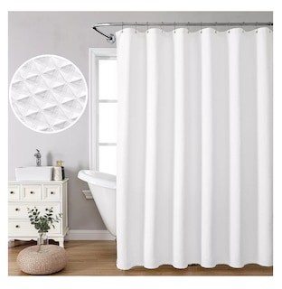 Foto 5 | Cortina De Baño De Tela 180 Cm X 180 Cm Impermeable Blanco