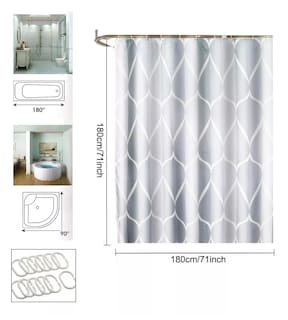 Foto 3 | Cortina De Baño Impermeable Y De Secado Rápido, Color Gris