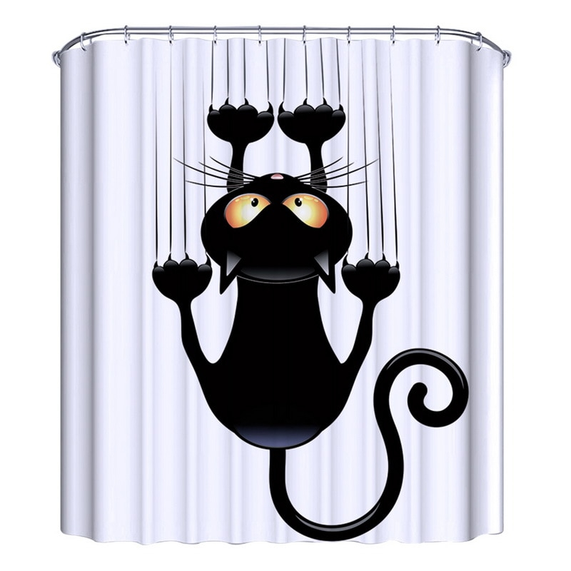Foto 5 pulgar | Cortina De Ducha Para Gatos, Bañera, Tela Impermeable Para Baño - Venta Internacional.