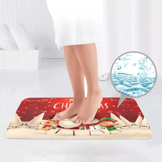 Foto 2 | Juego De Baño Navideñas Cortina De Ducha Impermeable Fundas Rojo Merry Chistmas