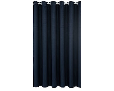 Foto 1 | Cortina De Baño Con Tejido De Gofre 180 X 180 Cm Color Azul + Ganchos Acero Inoxidable