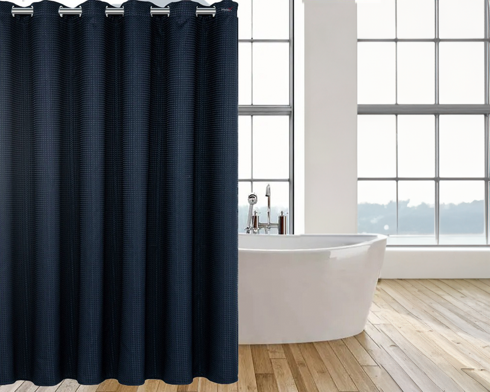 Foto 5 pulgar | Cortina de Baño 180x180 Cm con Ganchos