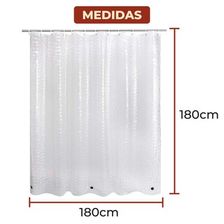 Foto 7 | Cortina Baño Translúcida 180 X 180 Cm Impermeable