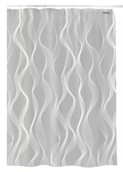 Cortina De Baño 220 X 200 Cm + Ganchos Con Diseño Rayas