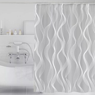 Foto 2 | Cortina De Baño 220 X 200 Cm + Ganchos Con Diseño Rayas