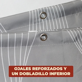 Foto 5 | Cortina De Baño 220 X 200 Cm + Ganchos Con Diseño Rayas