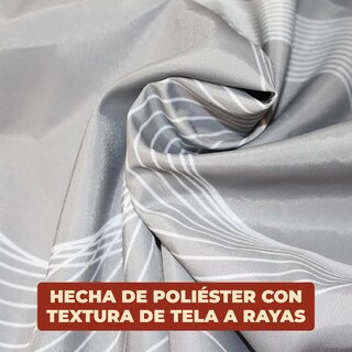 Foto 6 | Cortina De Baño 220 X 200 Cm + Ganchos Con Diseño Rayas