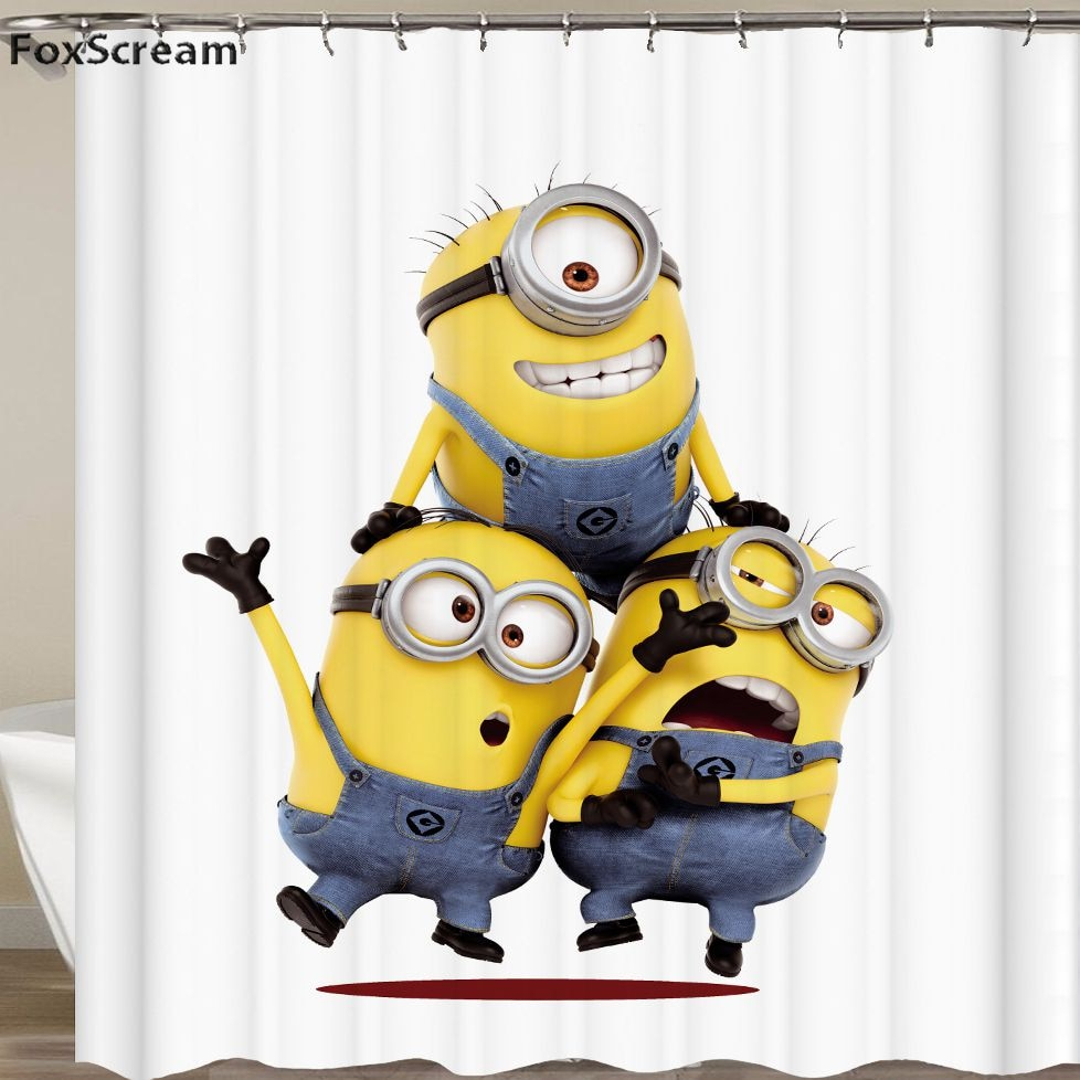 Foto 4 pulgar | Cortina De Ducha Foxscream Mischievous Minions, Color Amarillo - Venta Internacional.