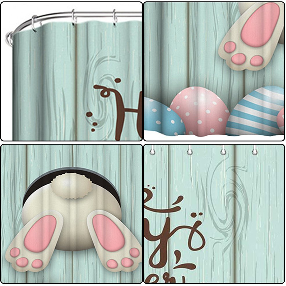 Foto 3 pulgar | Cortina De Ducha De Pascua Divertida, Tela Mala, Con Forma De Conejo, Impermeable - Venta Internacional.
