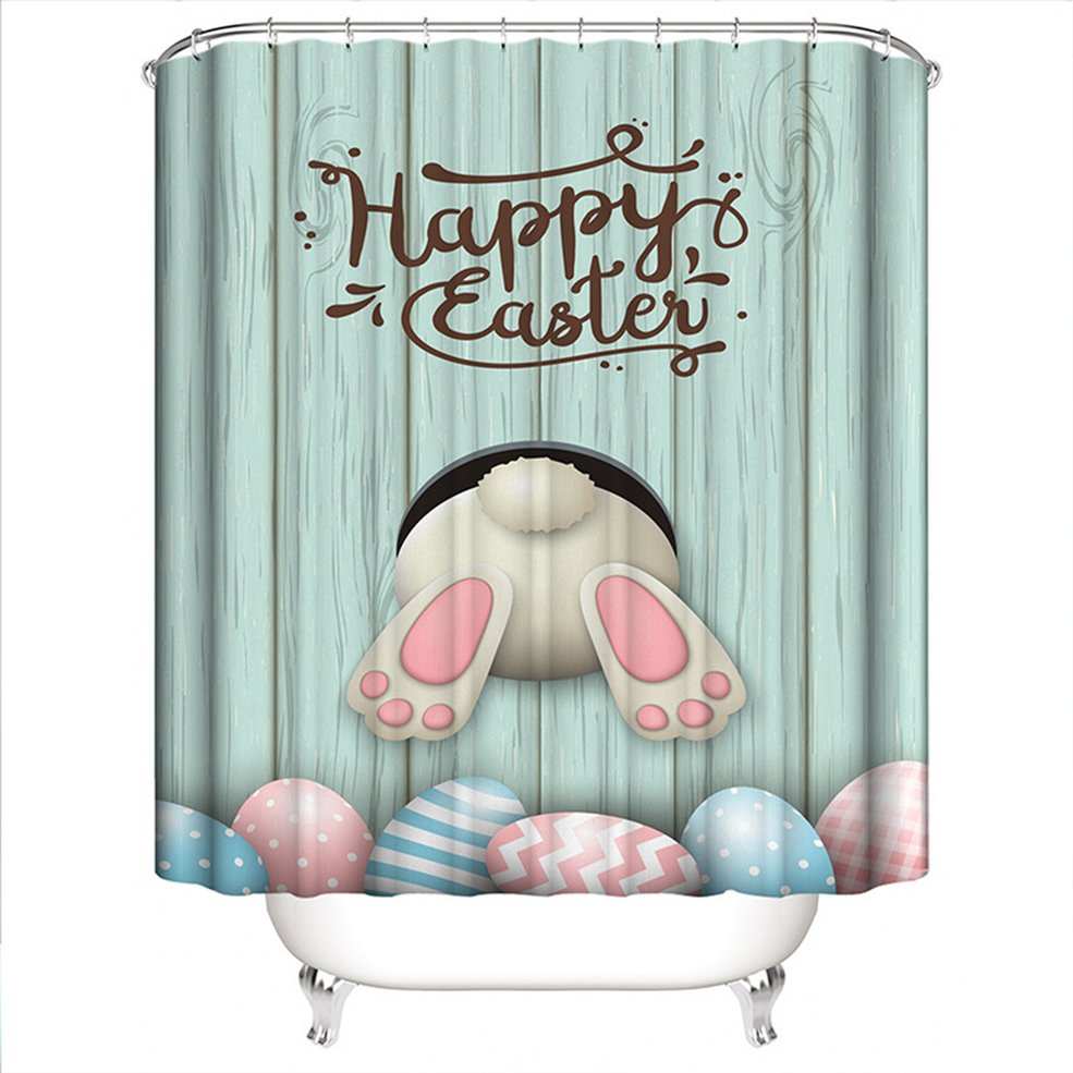 Foto 4 pulgar | Cortina De Ducha De Pascua Divertida, Tela Mala, Con Forma De Conejo, Impermeable - Venta Internacional.