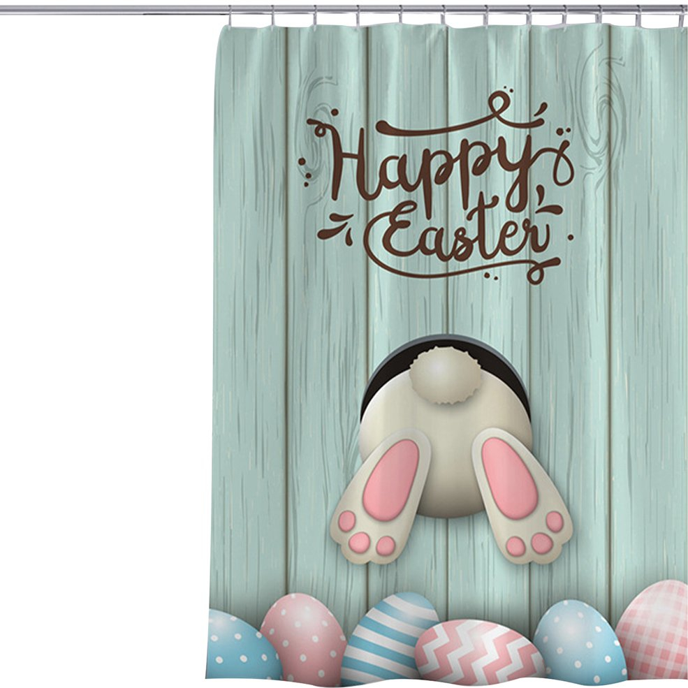 Foto 5 pulgar | Cortina De Ducha De Pascua Divertida, Tela Mala, Con Forma De Conejo, Impermeable - Venta Internacional.
