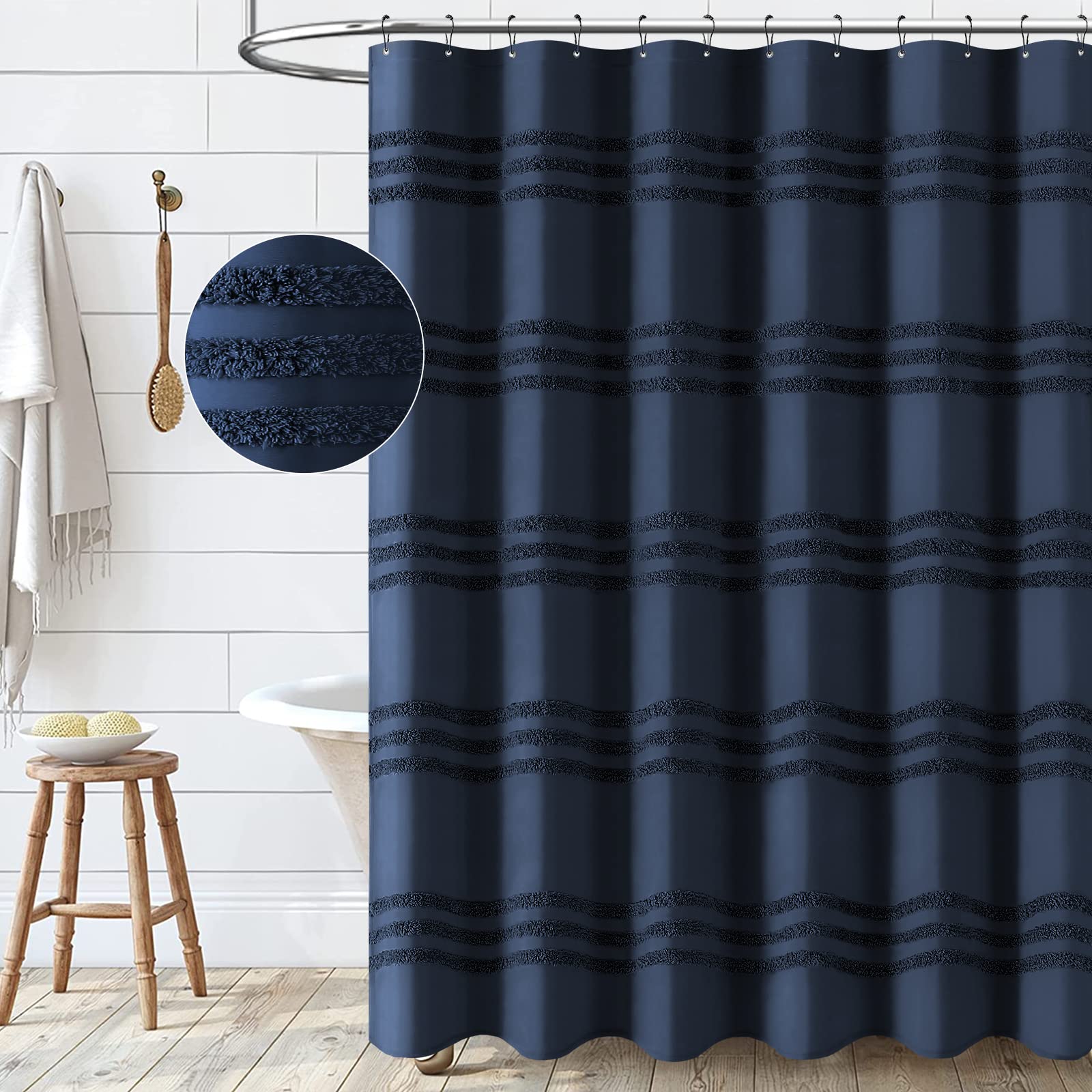 Foto 8 pulgar | Cortina De Ducha Dynamene Stall, Tela, 140 X 200 Cm, Color Azul Marino - Venta Internacional.