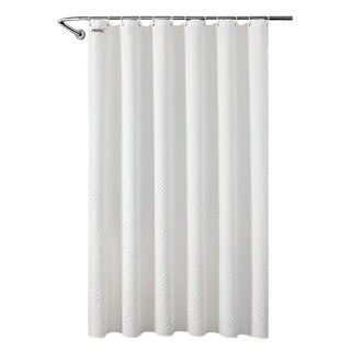 Foto 1 | Cortina De Baño De Poliéster Premium 180 X 180 Cm Color Blanco + Ganchos Acero Inoxidable