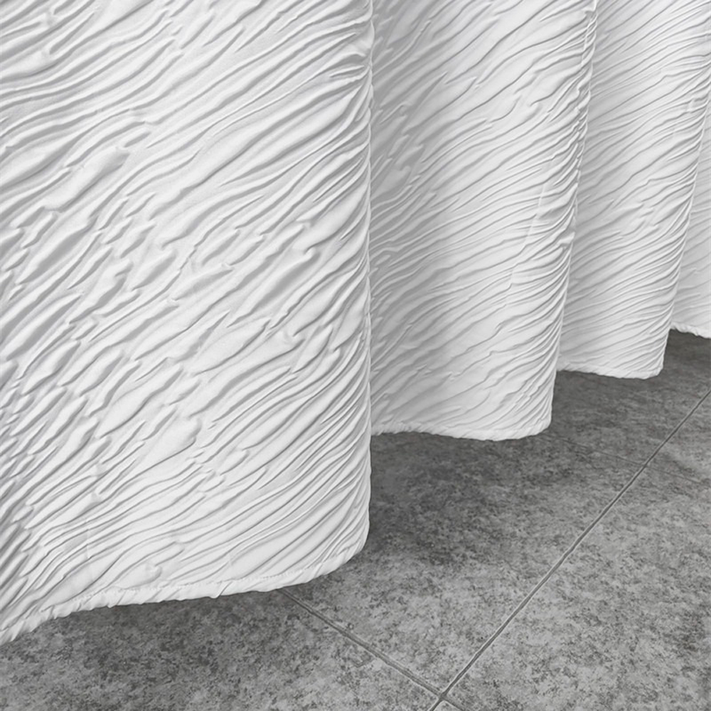 Foto 4 pulgar | Cortina De Baño De Poliéster Premium 180 X 180 Cm Color Blanco + Ganchos Acero Inoxidable