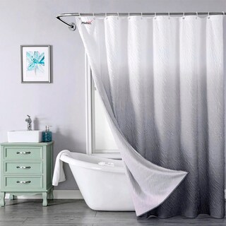 Foto 1 | Cortina De Baño De Poliéster Premium 180 X 180 Cm Color Gris + Ganchos Acero Inoxidable