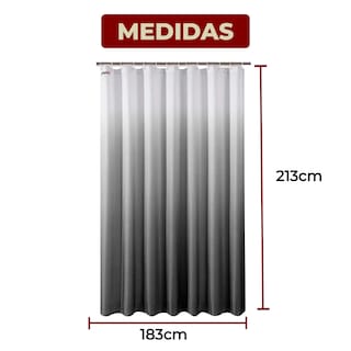 Foto 6 | Cortina De Baño De Poliéster Premium 183 X 213 Cm Color Gris + Ganchos Acero Inoxidable
