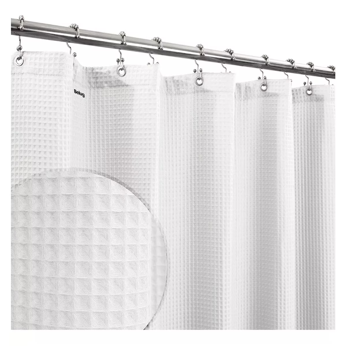 Foto 3 pulgar | Cortina De Baño De Tela 180 Cm X 180 Cm Impermeable Belug,  Blanco