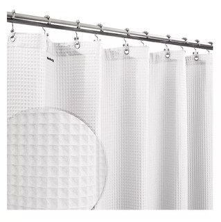 Foto 2 | Cortina De Baño De Tela 180 Cm X 180 Cm Impermeable Belug, Blanco