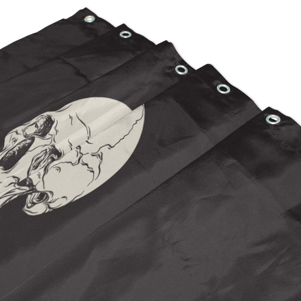 Foto 4 | Cortina De Ducha Wamika Rock And Roll Skull Skeleton Bone Love - Venta Internacional.