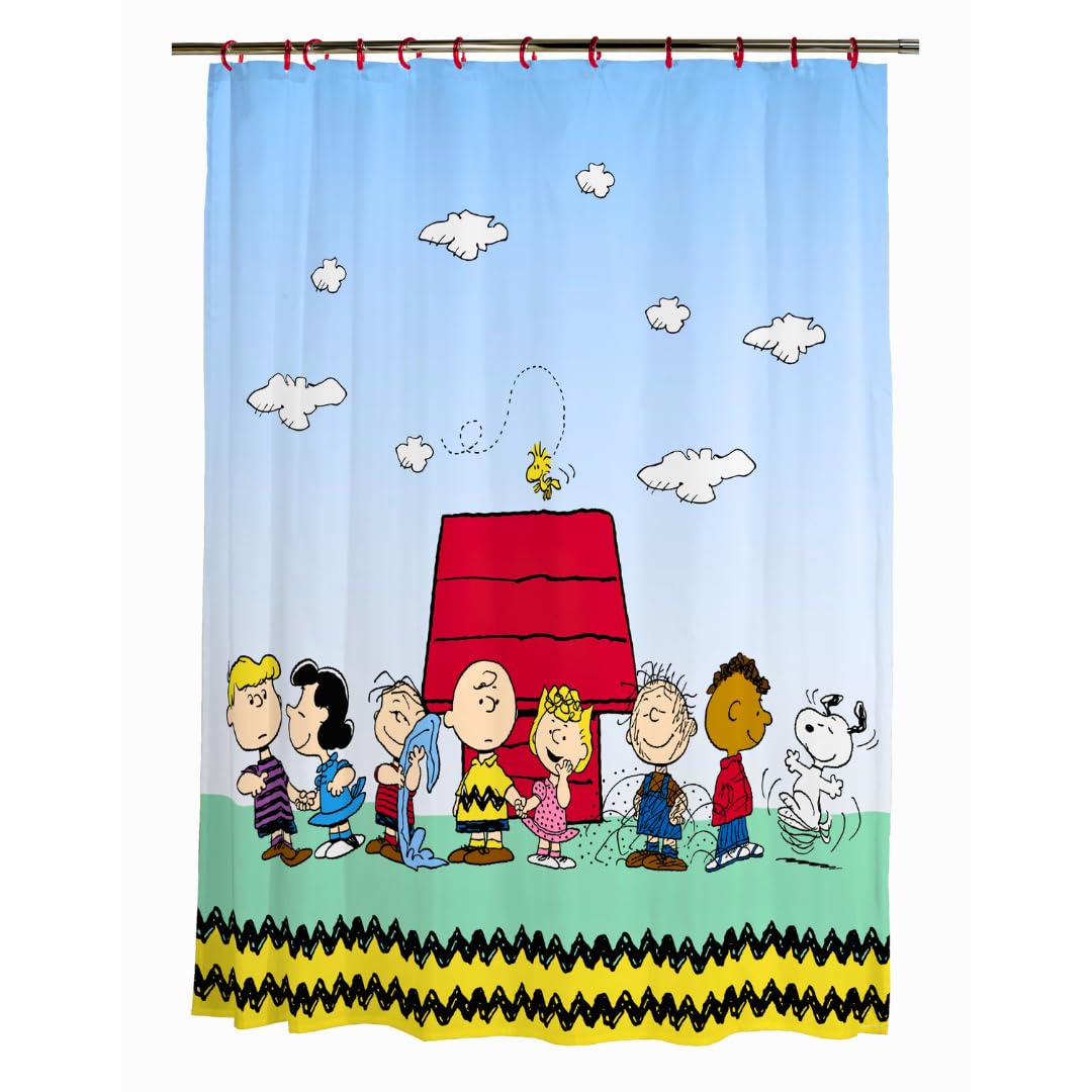 Foto 2 pulgar | Juego De Cortinas De Ducha Franco Peanuts De 13 Piezas Con Anillas - Venta Internacional.