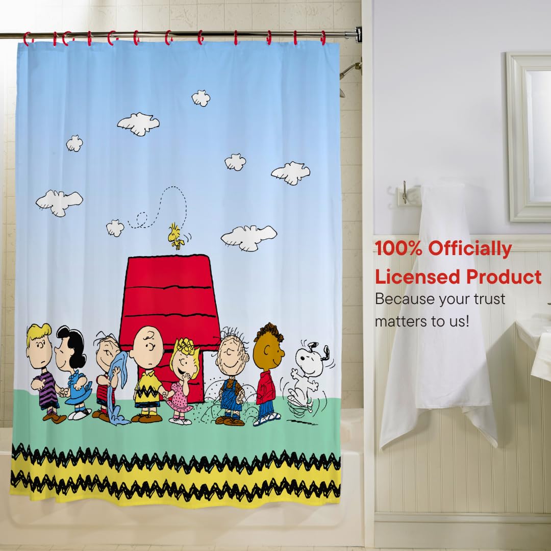 Foto 5 pulgar | Juego De Cortinas De Ducha Franco Peanuts De 13 Piezas Con Anillas - Venta Internacional.