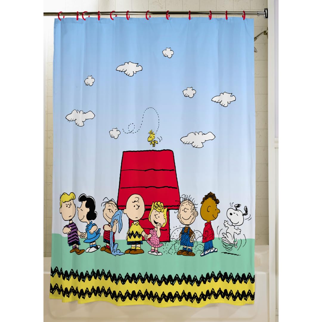 Foto 6 pulgar | Juego De Cortinas De Ducha Franco Peanuts De 13 Piezas Con Anillas - Venta Internacional.