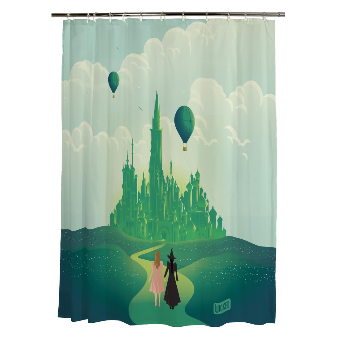 Set De Cortinas De Baño Franco Collectibles Wicked Elphaba & Glinda - Venta Internacional.