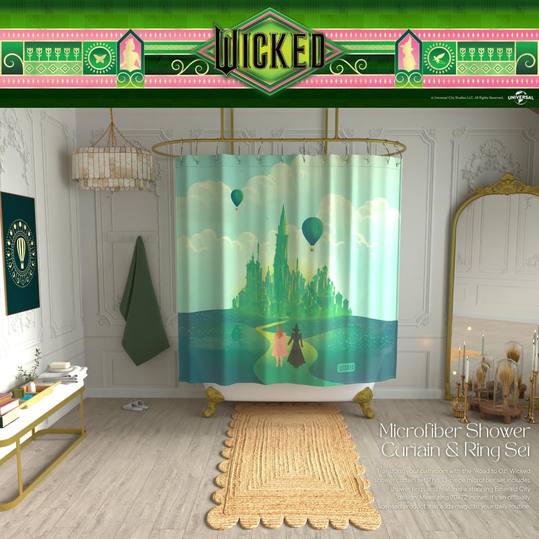 Foto 4 pulgar | Set De Cortinas De Baño Franco Collectibles Wicked Elphaba & Glinda - Venta Internacional.