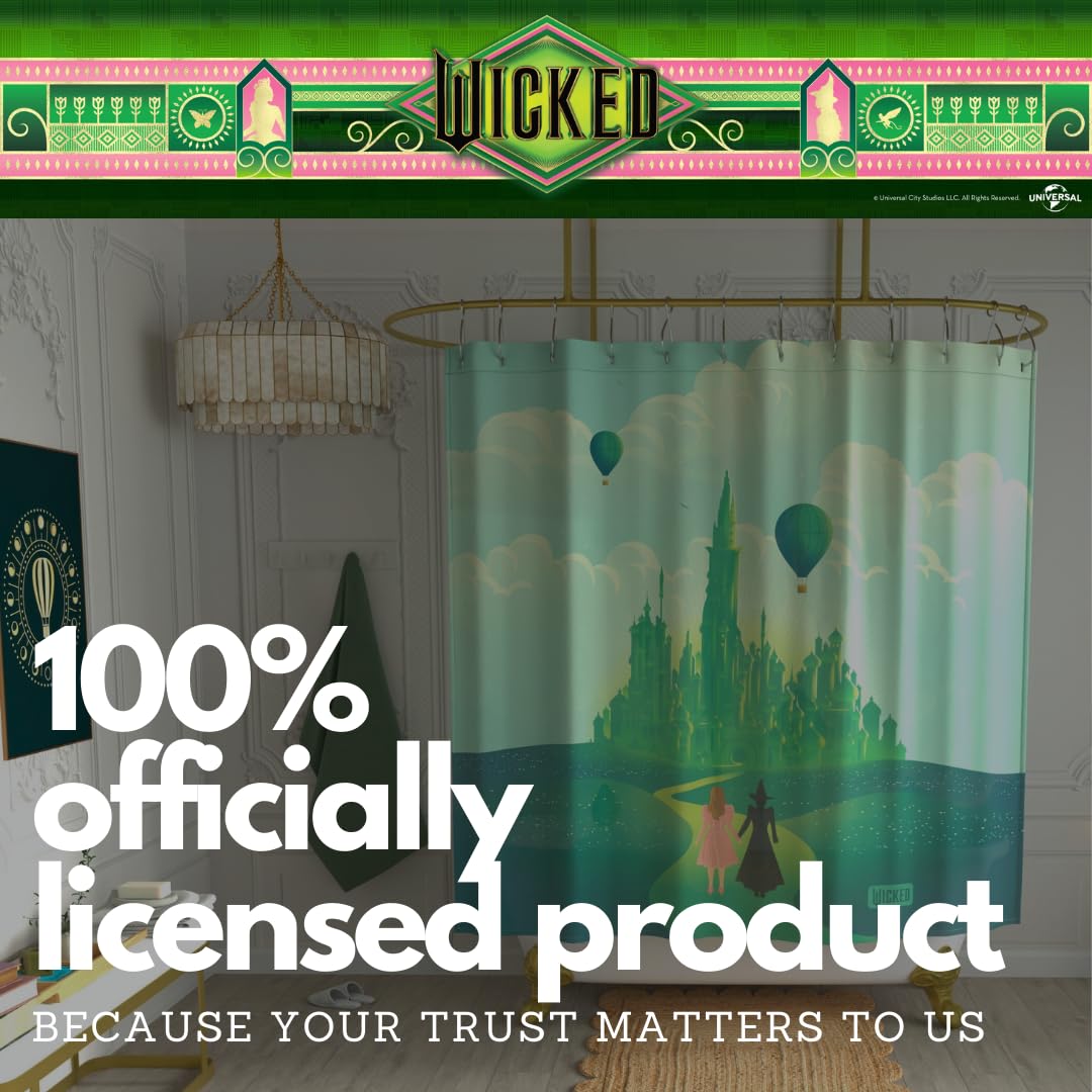 Foto 4 | Set De Cortinas De Baño Franco Collectibles Wicked Elphaba & Glinda - Venta Internacional.