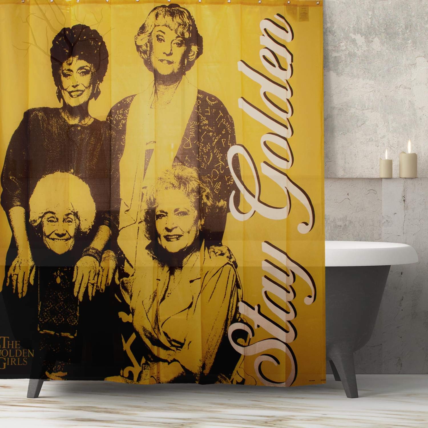 Cortina De Ducha Just Funky Golden Girls Stay Golden  70 X 70 Pulgadas - Venta Internacional.