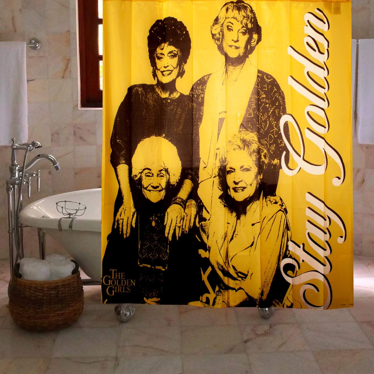 Foto 4 pulgar | Cortina De Ducha Just Funky Golden Girls Stay Golden  70 X 70 Pulgadas - Venta Internacional.