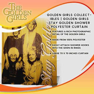 Foto 6 | Cortina De Ducha Just Funky Golden Girls Stay Golden 70 X 70 Pulgadas - Venta Internacional.