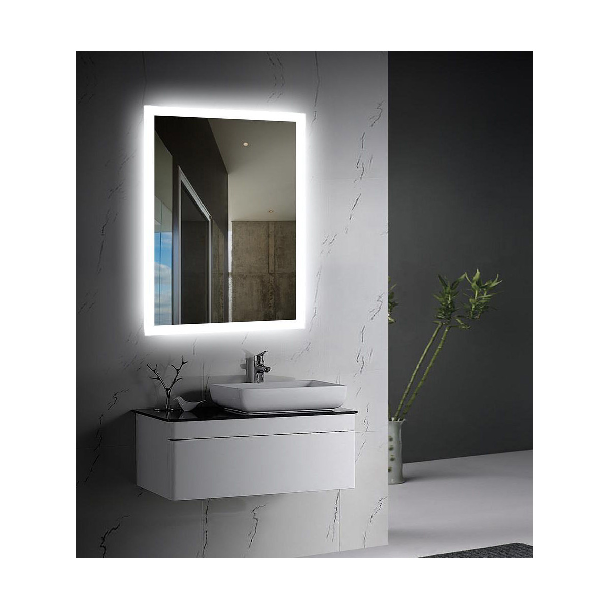 Foto 3 pulgar | Espejo Esatto El8060A Led Touch 80 X 60 Cms Para Baño