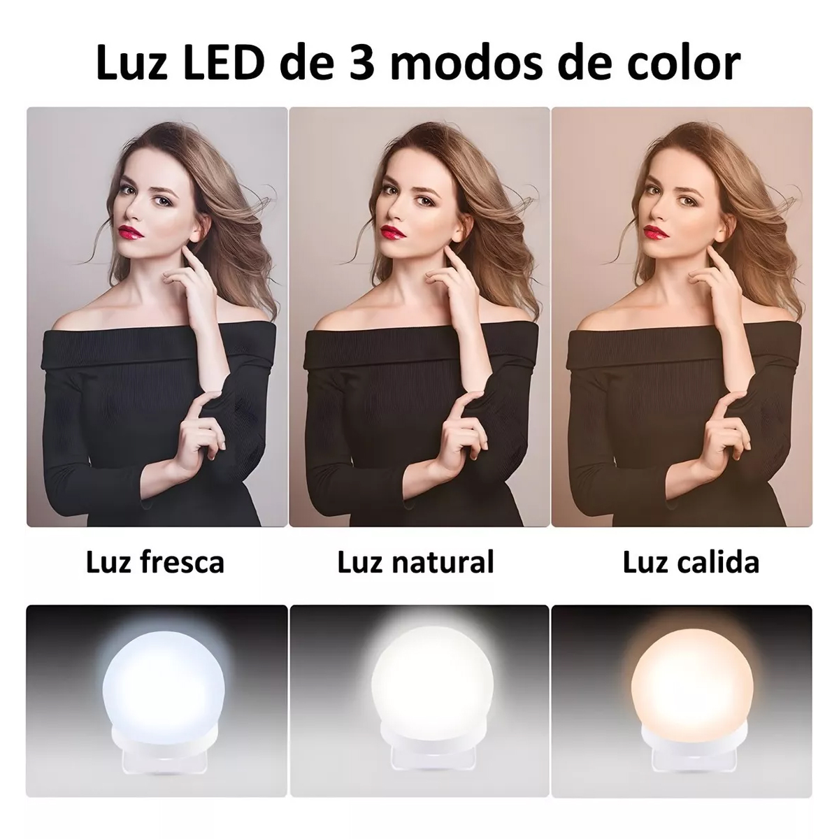 Foto 4 pulgar | Luces para Espejo de Maquillaje 10 Bombillas Led 3 Colores