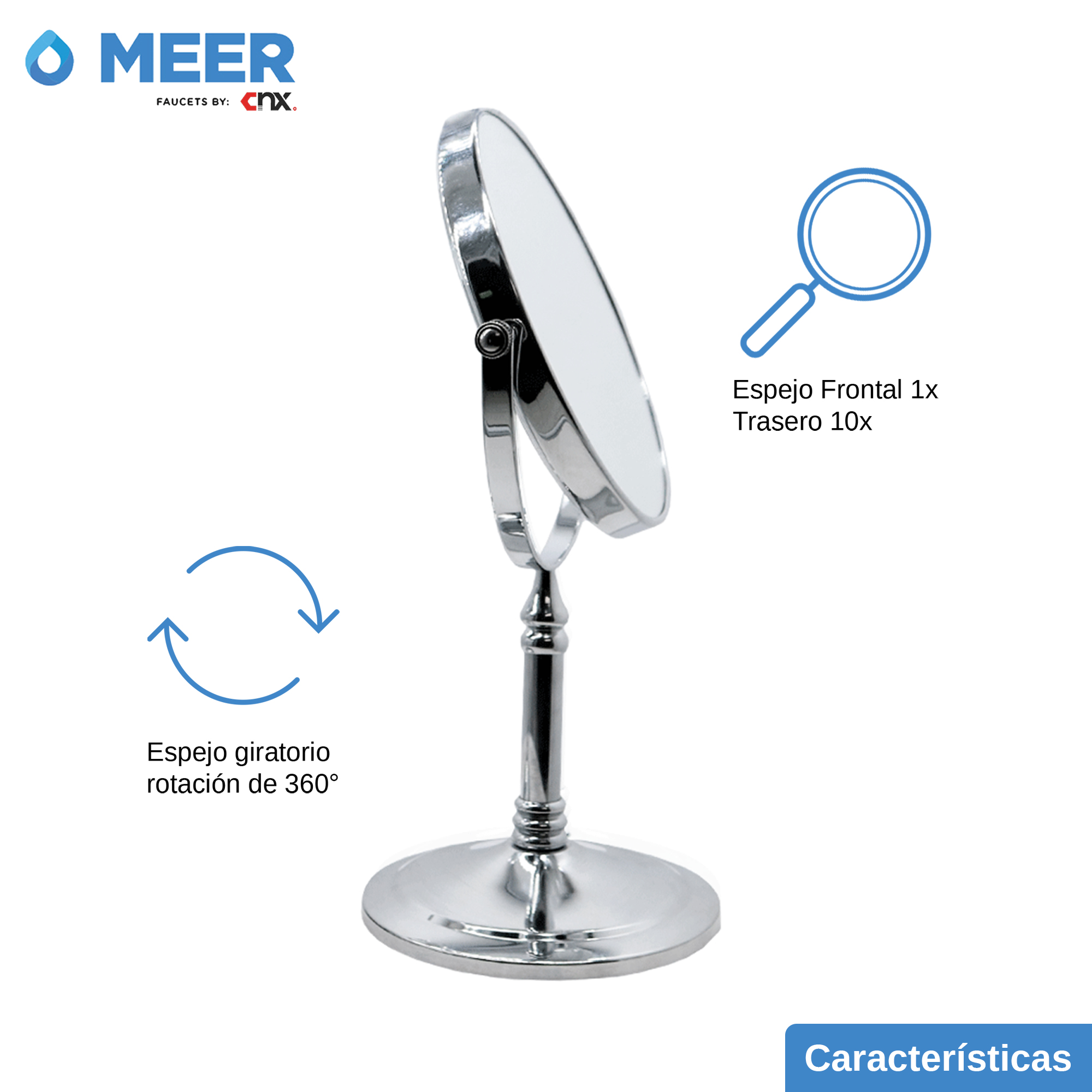 Foto 2 | Espejo de Mesa Meer Cnx Doble Cara